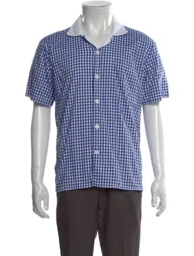 Pre-owned Orlebar Brown Plaid Print Short Sleeve Shirt In Blue