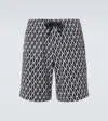 Orlebar Brown Printed Cotton-blend Terry Shorts In Night Iris