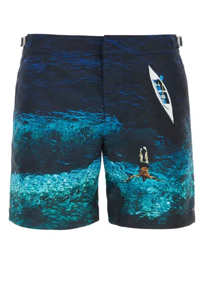 Orlebar Brown Printed Polyester Bulldog Photographic Swimming Shorts