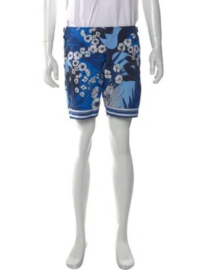Pre-owned Orlebar Brown Printed Swim Trunks In Blue