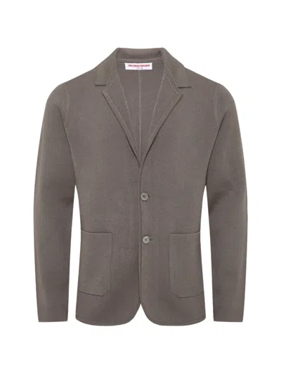 Orlebar Brown Rainer Ii Knitted Blazer In Gray