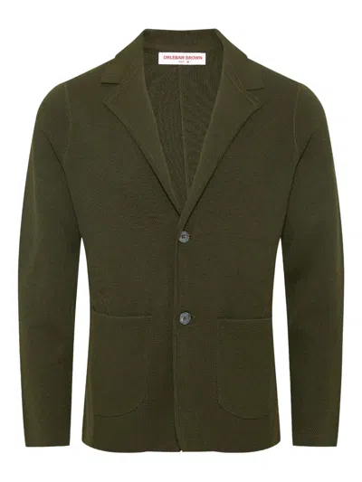 Orlebar Brown Rainer Pique Wool Jacket In Green