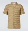 Orlebar Brown Men's Hibbert Rose Print Camp Shirt In Yellow