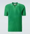Orlebar Brown Roddy Waffle-knit Mesh Polo Shirt In Green