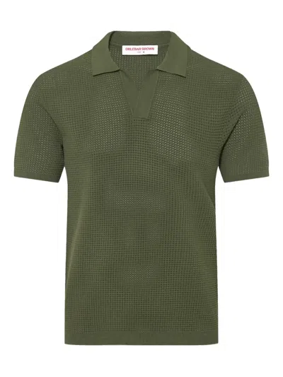 Orlebar Brown Roddy Waffle-knit T-shirt In Green