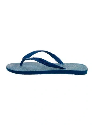 Pre-owned Orlebar Brown Rubber Flip Flops In Blue