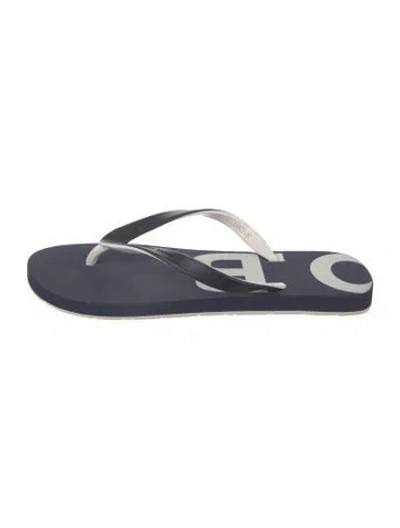 Pre-owned Orlebar Brown Rubber Flip Flops In Blue