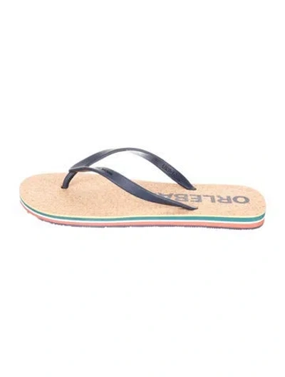 Pre-owned Orlebar Brown Rubber Flip Flops In Blue