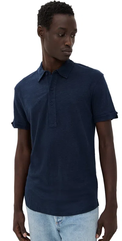 Orlebar Brown Sebastian Linen Polo Navy