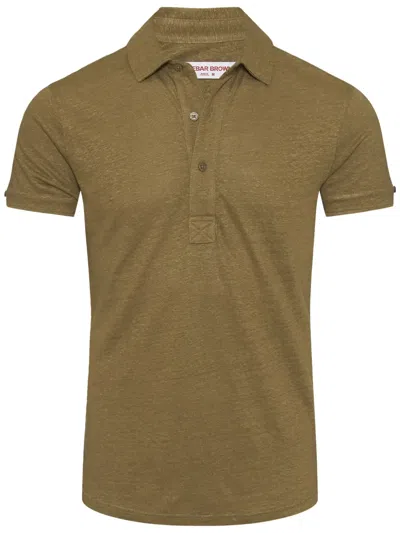 Orlebar Brown Sebastian Linen Polo Shirt In Green