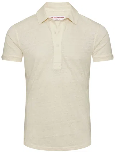 Orlebar Brown Sebastian Linen Polo Shirt In Neutrals