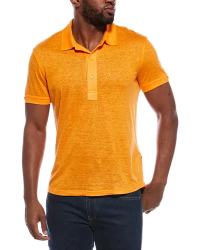 Orlebar Brown Sebastian Linen Polo Shirt In Orange