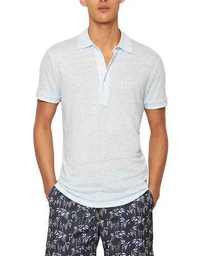 Orlebar Brown Sebastian Linen Polo Shirt In Spring Blue