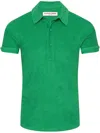 Orlebar Brown Sebastian Tailored Toweling Polo Shirt In Green
