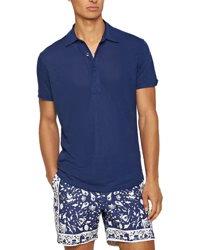 Orlebar Brown Sebastian Cotton Polo Shirt In River Blue