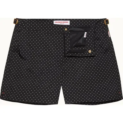 Orlebar Brown Setter Polka-dot Tailored-fit Swim Shorts In Black/white