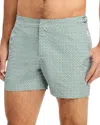 Orlebar Brown Setter Scara Geo Bug Print Regular Fit 4.5 Swim Trunks In Kiwi/white