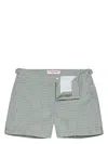 Orlebar Brown Setter Scara Geo Bug Print Regular Fit 4.5 Swim Trunks In Green