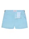 Orlebar Brown Bulldog Straight-leg Mid-length Striped Seersucker Swim Shorts In Blue