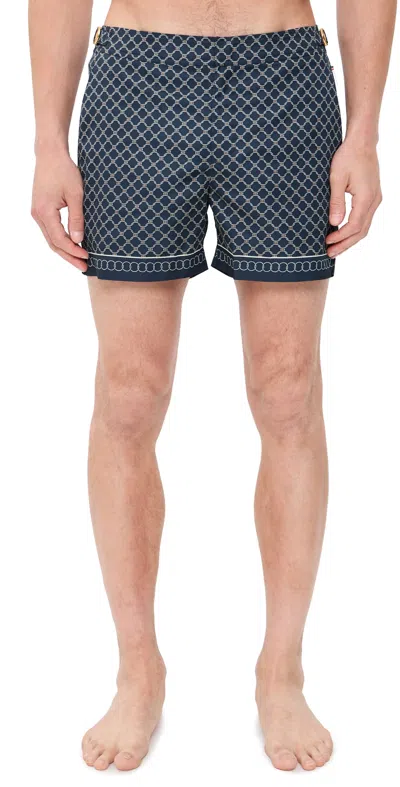 Orlebar Brown Setter Tessoro Straight-leg Mid-length Printed Swim Shorts In Blue