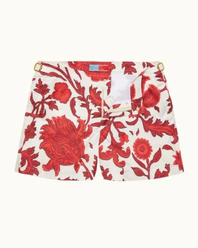 Orlebar Brown Setter X La Doublej Dragonflower Shorter-length Tailored-fit Swim Shorts In Summer Red/white Sand