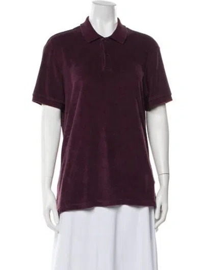 Pre-owned Orlebar Brown Short Sleeve Polo In Burgundy