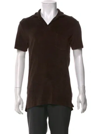 Pre-owned Orlebar Brown Short Sleeve Shirt In Brown