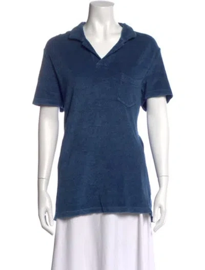 Pre-owned Orlebar Brown Short Sleeve Top In Blue