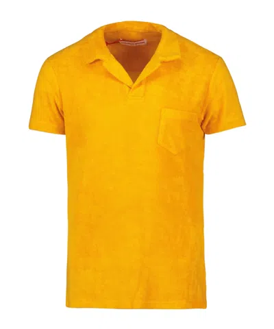 Orlebar Brown Short-sleeved Polo Shirt In Orange