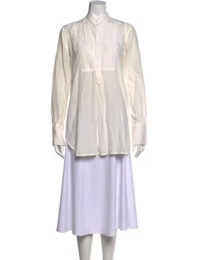 Pre-owned Orlebar Brown Silk Long Sleeve Blouse In Neutral