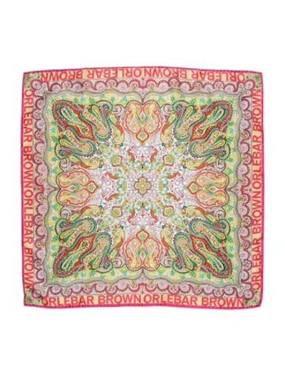 Pre-owned Orlebar Brown Silk Paisley Print Scarf In Pink