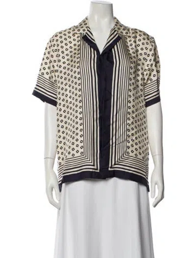 Pre-owned Orlebar Brown Silk Patterned Blouse In Neutral