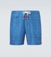 Orlebar Brown Drawstring Patterned Swim Shorts In Blue