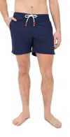 Orlebar Brown Blue Wash Mid-length Drawcord Standard Swim Shorts In Navy