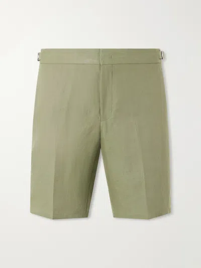 Orlebar Brown Straight-leg Cotton Shorts In Green