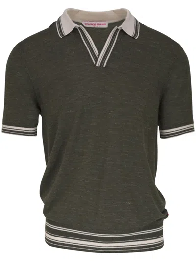 ORLEBAR BROWN STRIPED-BORDER POLO SHIRT 