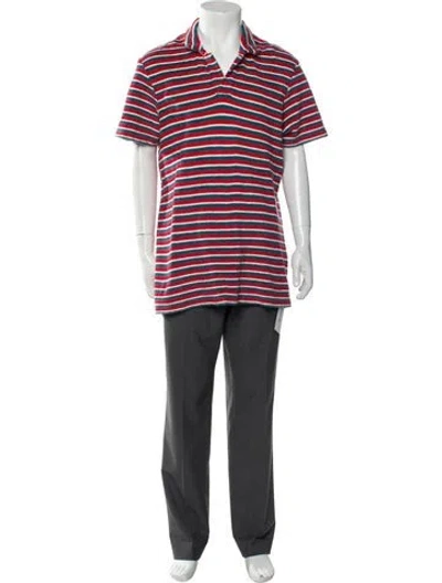 Pre-owned Orlebar Brown Striped Collar Polo Shirt In Multi