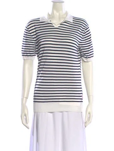 Pre-owned Orlebar Brown Striped Crew Neck Polo In Neutral