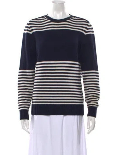 Pre-owned Orlebar Brown Striped Crew Neck Sweater In Blue