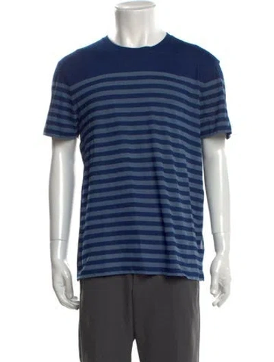 Pre-owned Orlebar Brown Striped Crew Neck T-shirt In Blue