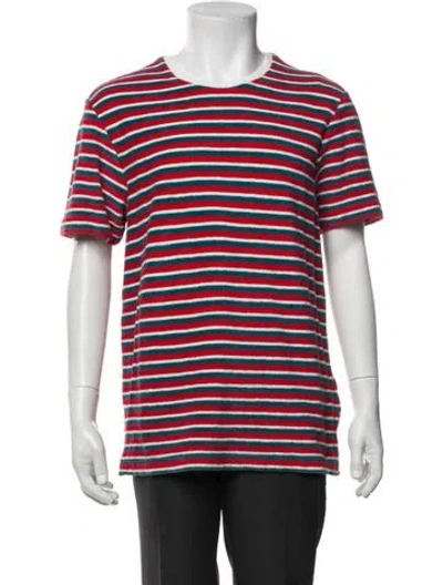 Pre-owned Orlebar Brown Striped Crew Neck T-shirt In Red