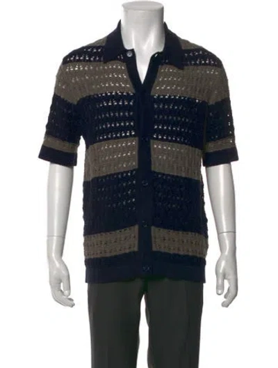 Pre-owned Orlebar Brown Striped Short Sleeve Shirt In Black