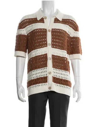 Pre-owned Orlebar Brown Striped Short Sleeve Shirt In Brown