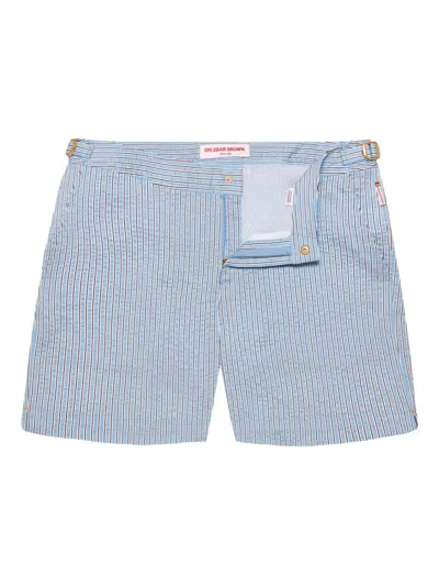 Orlebar Brown Striped Swim Shorts In Blue