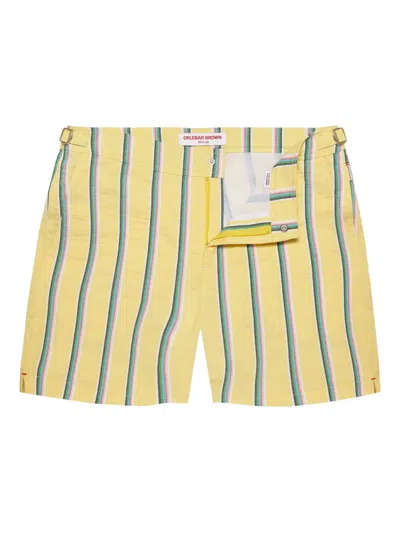 Orlebar Brown Striped Swim Shorts In Gold