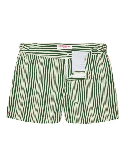 Orlebar Brown Striped Swim Shorts In Green