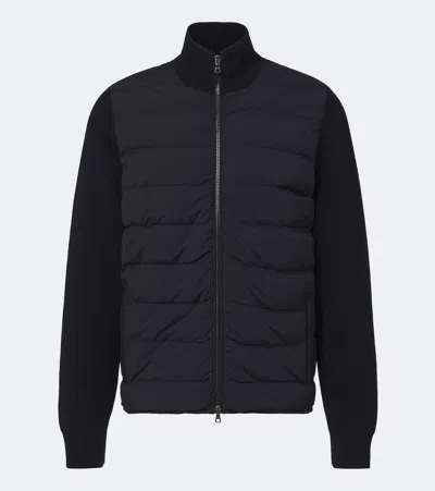 Orlebar Brown Terrence Iii Down-paneled Wool Cardigan In Black