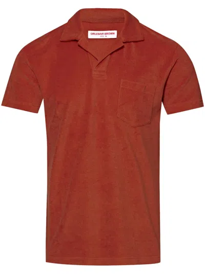 Orlebar Brown Terry-cloth Polo Shirt In 褐色