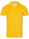 Orlebar Brown Terry-cloth Polo Shirt In Orange