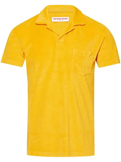 Orlebar Brown Terry-cloth Polo Shirt In Orange
